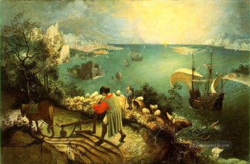 Landschaft mit dem Fall von Ikarus Flämisch Renaissance Bauer Pieter Bruegel der Ältere Ölgemälde